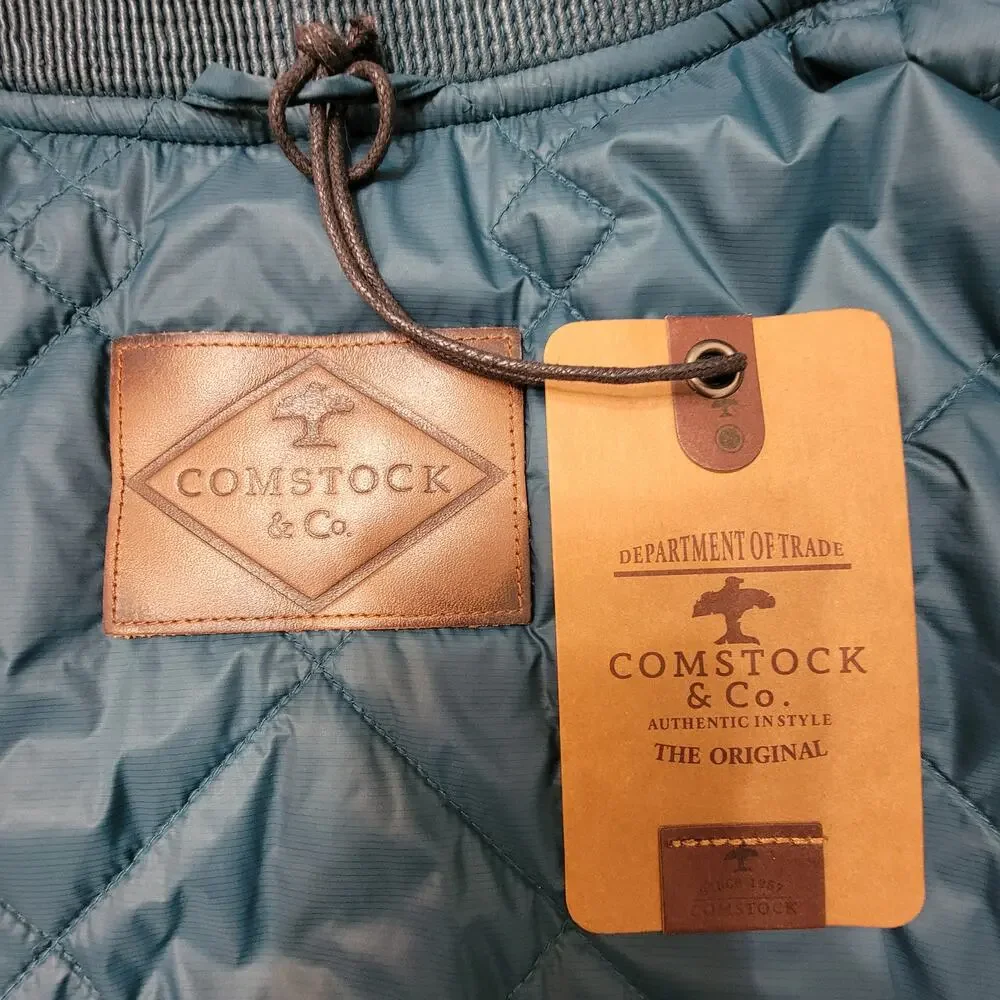Robert Comstock Breeze Teal Nylon Bomber 42 NWT Quiet Luxury Jacket